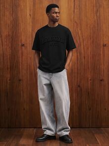 OldRiff Men's Casual Round Neck Knit Short Sleeve T-Shirt - Black - View 4