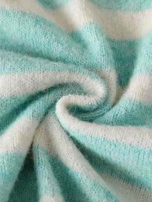 Tween Girl Striped Color Block Casual Daily Vest - Green - View 5