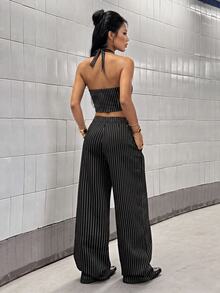 StreetHx Streetwear Women's Summer Solid Color Vest Top And Long Pants 2 Pieces Set - Multicolor - View 2
