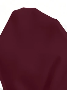 SHEIN Clasi 女式休闲纯色褶饰袖口西装外套 - 酒紅色 - 查看 7