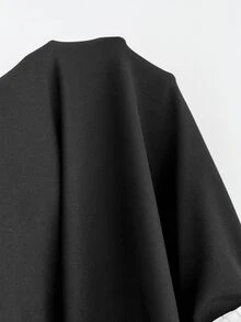 Elamini 秋冬休闲简约条纹拼接黑色学院风连帽修身舒适女士长袖衬衫 - 黑與白 - 查看 4