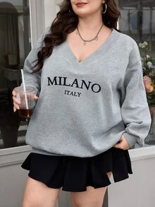 SHEIN CURVE+ 2PCS Plus Size Sweatshirts & Hoodies - Multicolor - View 3