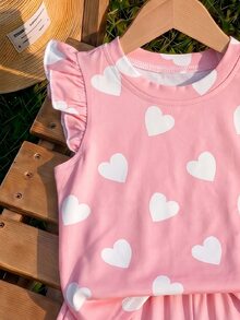Baby Girl Casual Fashion Cute Flutter Sleeve Round Neck Top Suitable For Spring And Summer - Multicolor - View 4