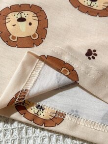 SHEIN Vintaside Kids 3件組男孩獅子卡通印花長袖套裝，活力風格，適合四季，休閒日常穿著 - 彩色 - 查看 6