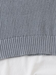 Tween Girl Grey Bow Decor Elegant Knit Dress - Grey - View 6