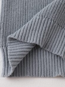 Tween Girl Grey Bow Decor Elegant Knit Dress - Grey - View 8