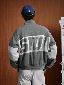 TOKVUE 男士街頭風熱銷拼接設計撞色套頭開襟衫，適合戶外音樂節、日常穿著、朋友聚會，男友/丈夫禮物、週年紀念禮物 - 彩色 - 查看 2