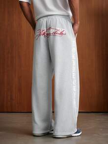 TOKVUE Men's Casual Letter Print Sweatpants - Grey - View 2
