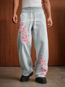 TOKVUE Men's Double Waistband Drawstring Waist Pocket Loose Sweatpants - Grey - View 3