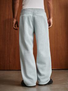 TOKVUE Men's Double Waistband Drawstring Waist Pocket Loose Sweatpants - Grey - View 2