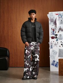 Jaket Lengan Panjang Bertekstur dengan Resleting TOKVUE, Musim Gugur/Dingin - Hitam - View 4