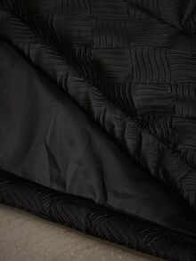 Jaket Lengan Panjang Bertekstur dengan Resleting TOKVUE, Musim Gugur/Dingin - Hitam - View 5