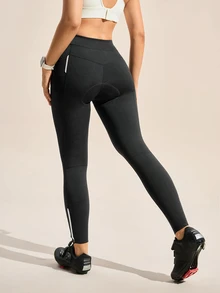 Exploreva Exploreva Celana Bersepeda Kasual Minimalis Warna Polos untuk Wanita - Hitam - View 7