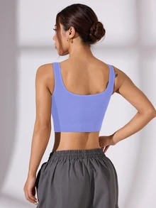 Slayform Slayform Seamless Sports Bra, Yoga Fitted Bra, One-Piece Cup Bra, Sports Bra Gym Aqua Blue Summer Athleisure - Lilac Purple - View 2