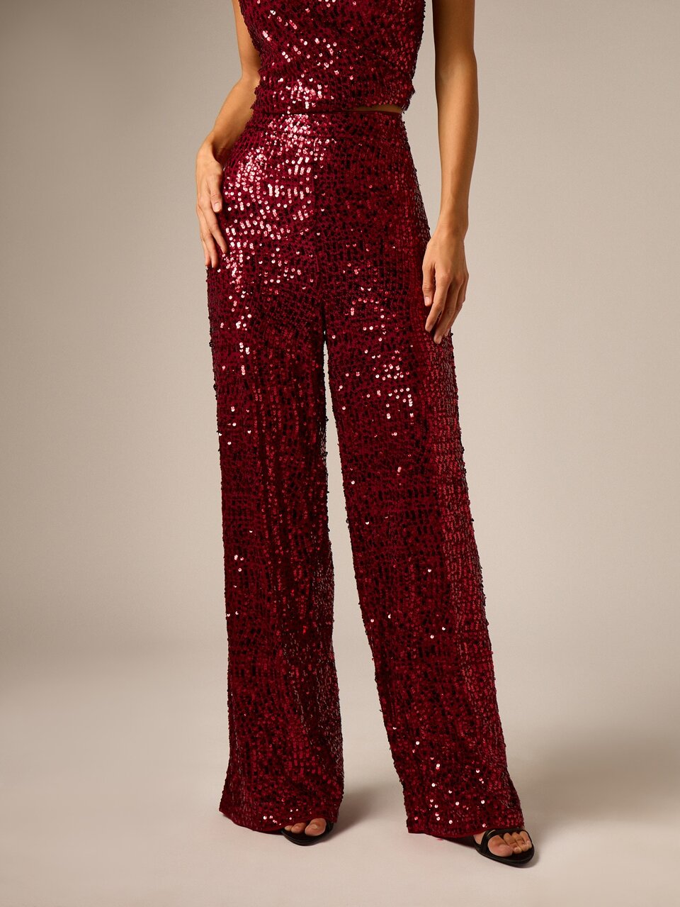 AiiRZ Wide Leg High Rise Sequin Pants