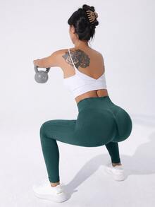 Slayform Slayform Women - Soft Opaque Slim Tummy Control  Butt Lifting Legging Running CyclingYoga - Fresh Green - View 6