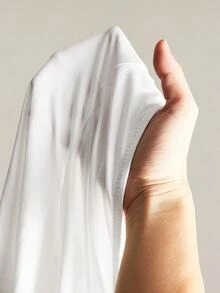SHEIN ICON 女款夏季休閒純色不對稱領口上衣 - 白色 - 查看 11