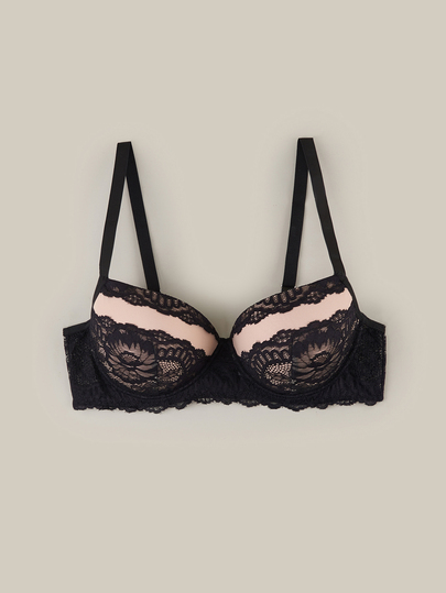 Bralution Sujetador con aros de encaje elegante y sexy para tallas grandes