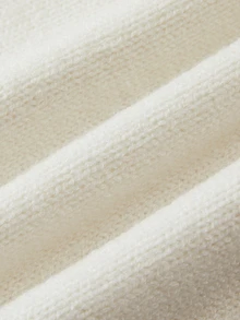 SHEIN Autumn V‑Neck Half Button Knit Sweater, Ribbed Detail Long Sleeve Casual Elegant Pullover Brunch Cream White - White - View 7