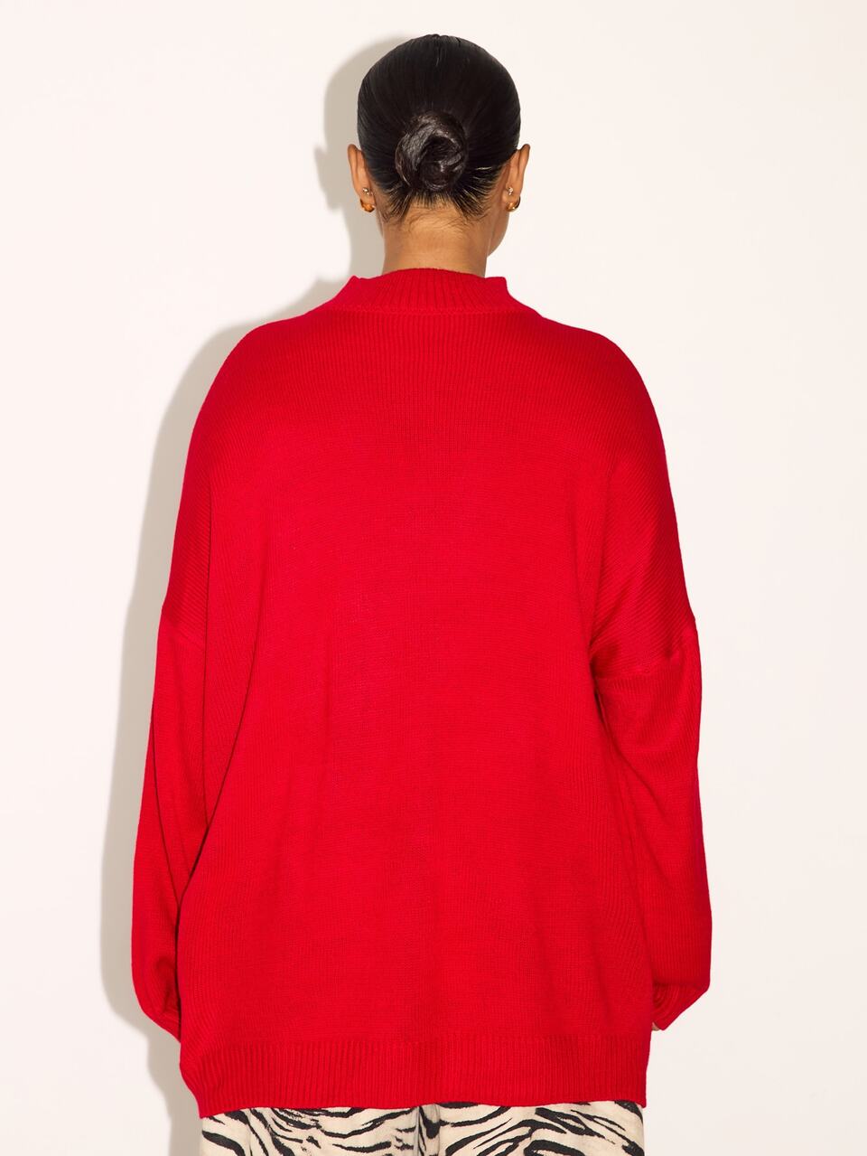 Plus Size Red Funnel Neck Sweater Fall Autumn Winter Trending New Season Knitwear For Women Curve Plus Size Loose Fit Long Sleeve Jumper Plus Size Premium Fluffy Wide Sleeve Crew Neck Jumper, Loose Fit Long Sleeve Cozy Plus Size Longer Length DO NOT SIZE UP