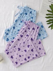 SHEIN 2PCS Plus Size Sleep Bottoms - Multicolor - View 3