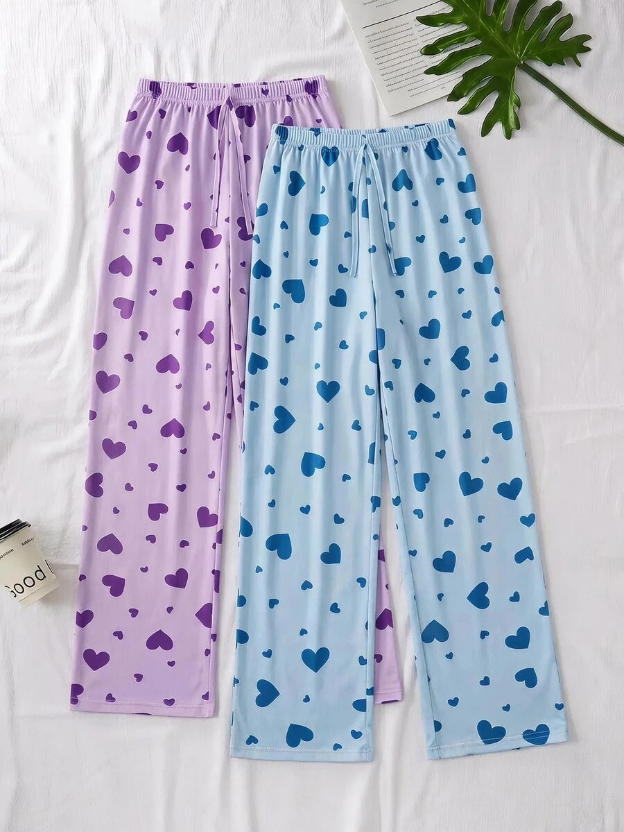 SHEIN 2PCS Plus Size Sleep Bottoms