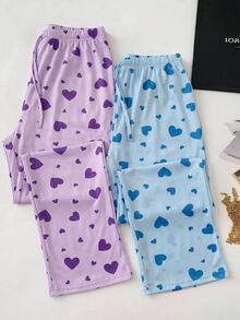 SHEIN 2PCS Plus Size Sleep Bottoms - Multicolor - View 4