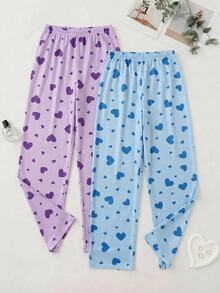 SHEIN 2PCS Plus Size Sleep Bottoms - Multicolor - View 5