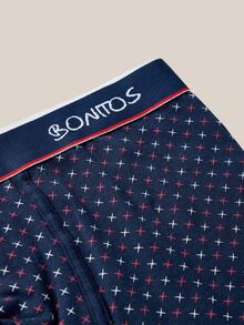 VeloEdit 4pcs/Pack Men's Printed Boxer Briefs, Letter Elastic Waistband Boxer Briefs (Random Asymmetric Print) - Multicolor - View 12