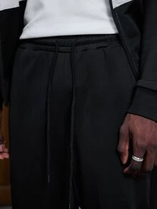 HIMLAND 男士兩件式針織修身拼色拼接長袖連帽開襟運動衫套裝 - 彩色 - 查看 6