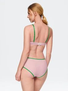Bonmuse 1 Set Women's Underwire Molded Cup Comfortable Lingerie Set - Pink - View 2