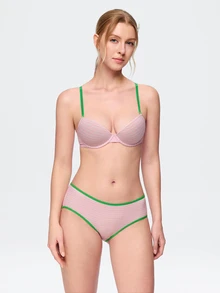 Bonmuse 1 Set Women's Underwire Molded Cup Comfortable Lingerie Set - Pink - View 4