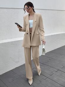 CLARA VERO Women's Olive Green Elegant Suit Sets - Apricot - View 6