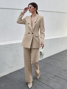 CLARA VERO Women's Olive Green Elegant Suit Sets - Apricot - View 2