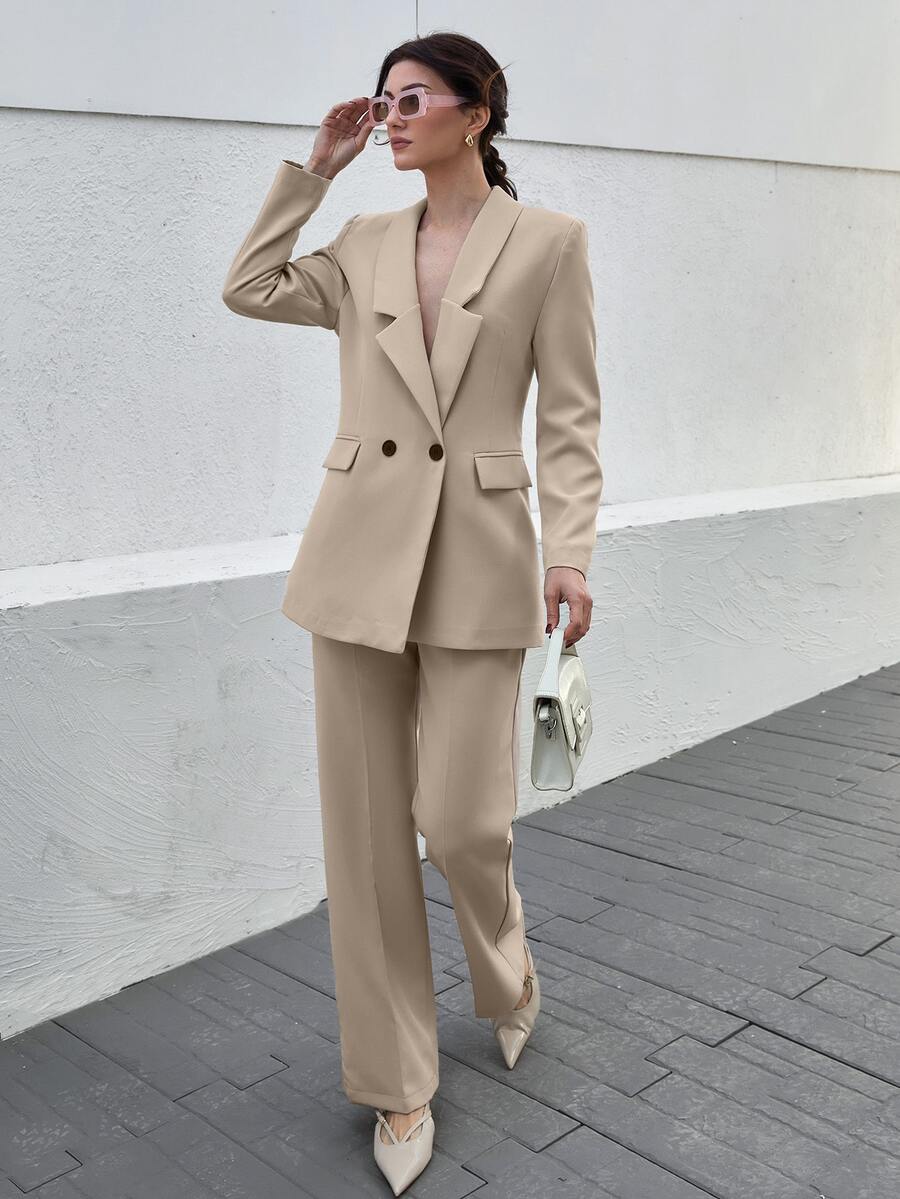 CLARA VERO Women's Olive Green Elegant Suit Sets
