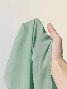 SHEIN ICON 女款藍色寬鬆度假休閒披肩上衣，多種穿法，荷葉邊領口，露背，垂墜領口繫帶上衣 - 薄荷綠 - 查看 13