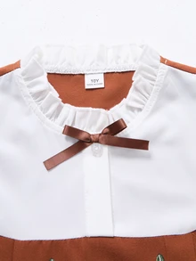 Tween Girl Floral Long Sleeve Fall Dress Dresses For Girls Girls Clothes 8 To 12 Years - Brown - View 6