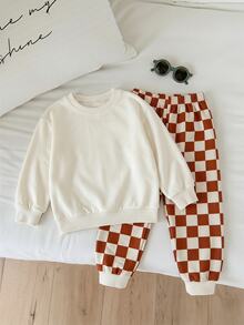 Young Boys Loose Sports Casual Comfortable Long Sleeve Sweatshirt And Pants 2pcs Set, Suitable For Autumn/Winter, Cartoon Pattern, Thermal Lined, Thickened - Multicolor - View 2