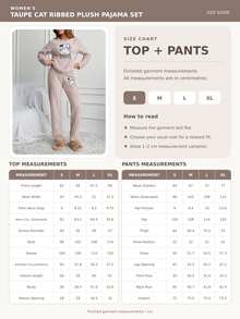 SHEIN Cute Cat Graphic Ribbed Plush Casual Pajama Set - Beige - View 9
