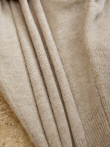 MOTF PREMIUM Áo len len cổ chồng chéo đính cúc trang trí - Màu Khaki - Xem 10