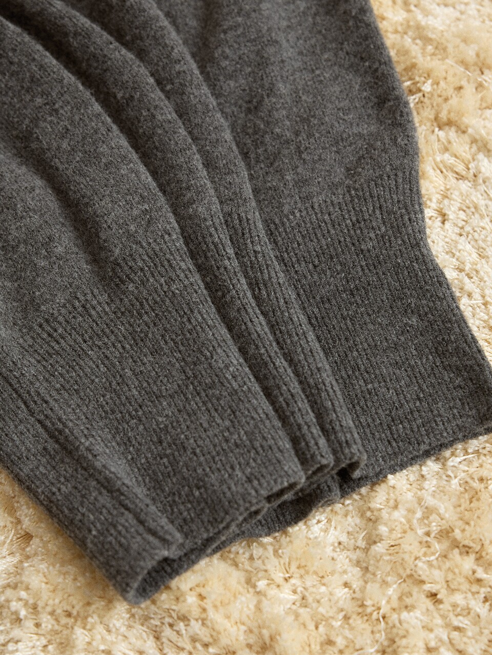 MOTF WOMEN'S DARK GRAY CONTRAST TRIM LAPEL DROP SHOULDER SWEATER