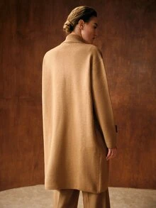 MOTF PREMIUM WOMEN'S SOLID COLOR FASHION VERSATILE DAILY OUTING CARDIGAN - Camel - View 3
