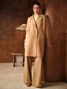 MOTF PREMIUM WOMEN'S SOLID COLOR FASHION VERSATILE DAILY OUTING CARDIGAN - Camel - View 7