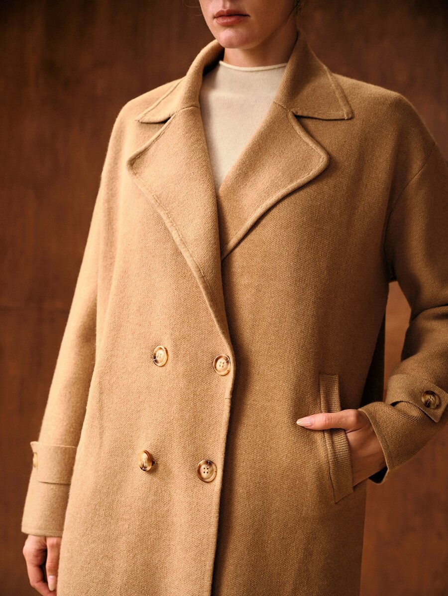 MOTF PREMIUM WOMEN'S SOLID COLOR FASHION VERSATILE DAILY OUTING CARDIGAN - Camel - View 2