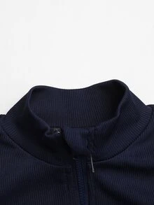 SHEIN Tween女孩純色紋理休閒長袖運動服，親膚彈性羅紋面料，甜美少女風童裝，夏季日常街頭穿搭與校園造型，小眾設計兒童套裝，秋冬四季皆宜 - 彩色 - 查看 5