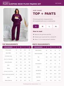 SHEIN طقم بيجامة شتوية نسائية باللون الكحلي من الفرو الناعم مع تطريز دب تيدي والقمر - الأرجواني - مشاهدة 10
