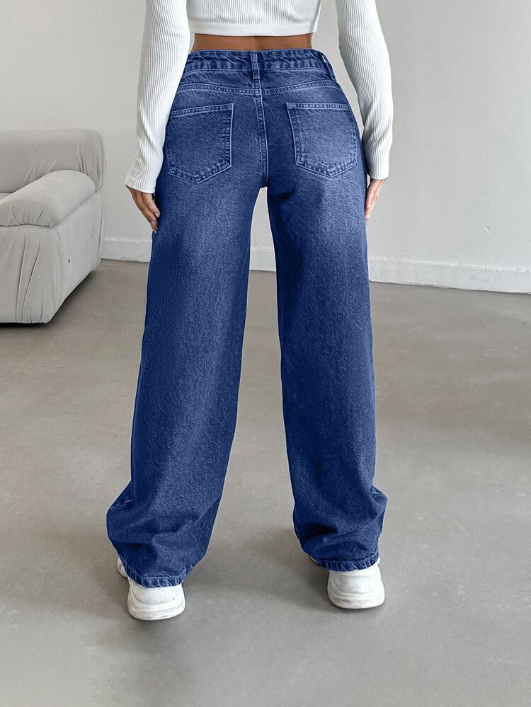 EURMUSE LOW RISE STRAIGHT CYT WOMEN BLUE JEANS , Petite Women - Dark Wash - View 2
