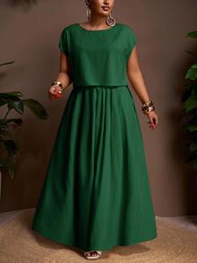 Zivah 秋冬新品/女士秋季服装/万圣节/秋季/冬季女士服装/大码秋季服装/复活节/西部风/海滩风/波西米亚风/波西米亚风女装/女士节日服装/锐舞派对/复活节女装/老钱风女装/乡村音乐会服装/外出服装/仙女风/节日服装/机场 - 墨綠色 - 查看 7