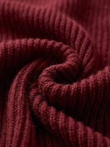EURMUSE Casual Solid Color Raglan Sleeve Sweater, Autumn/Winter - Rose Red - View 7