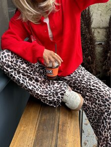 Calvaya 新款女士宽松休闲圆领开衫新年服装 - 紅色 - 查看 5